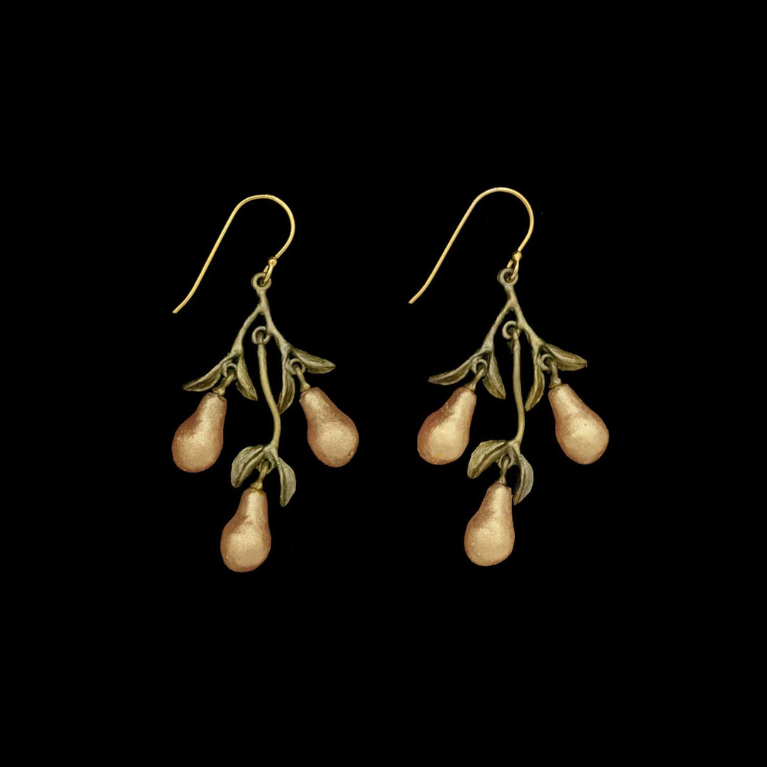 Golden Pear Earrings - 3-Drop Wire
