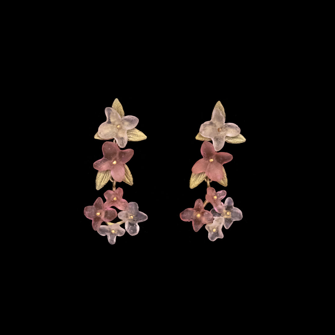 Pink Hydrangea Earrings - Statement