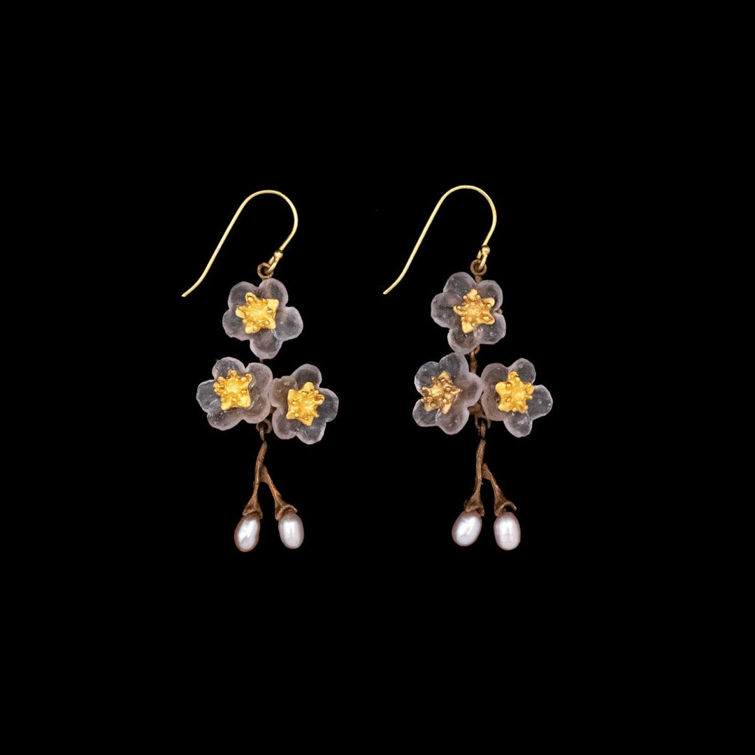 Cherry Blossom Earrings - Wire Drop Pearl