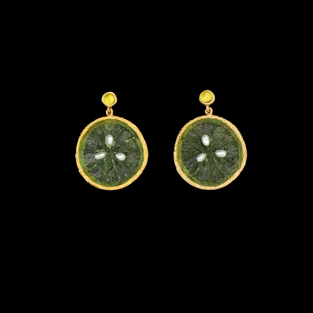 Citrus Earrings - Post Lime