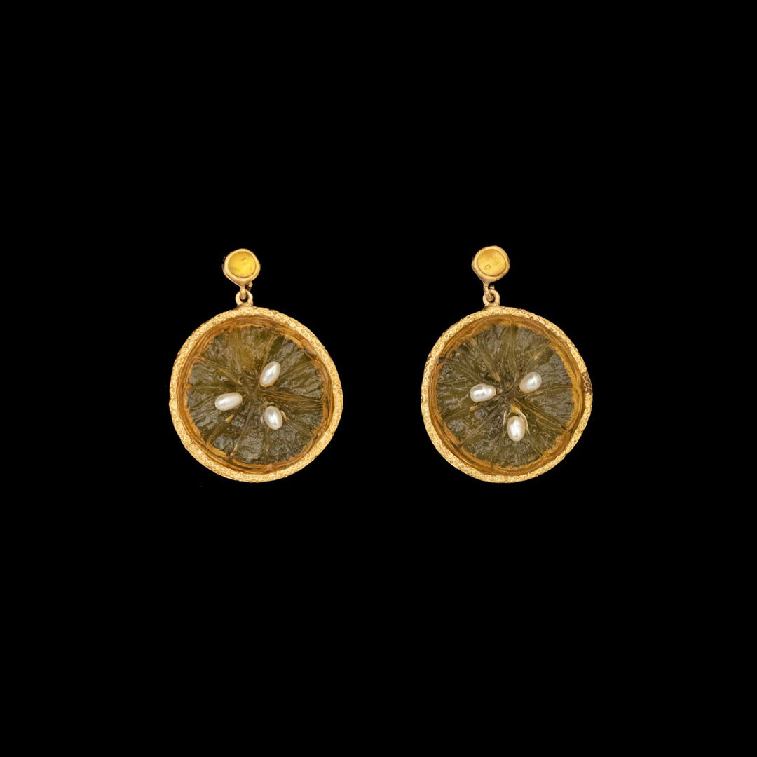Citrus Earrings - Post Orange