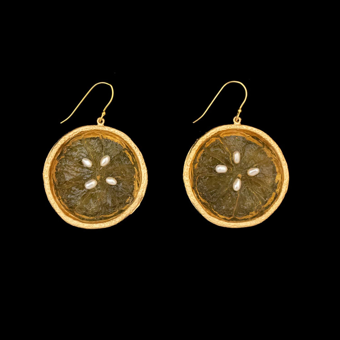 Citrus Earrings - Large Wire Orange