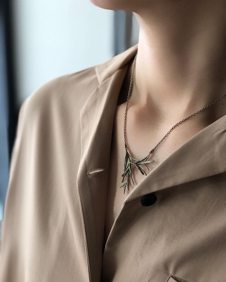 Dainty Rosemary Pendant - Petite Herb