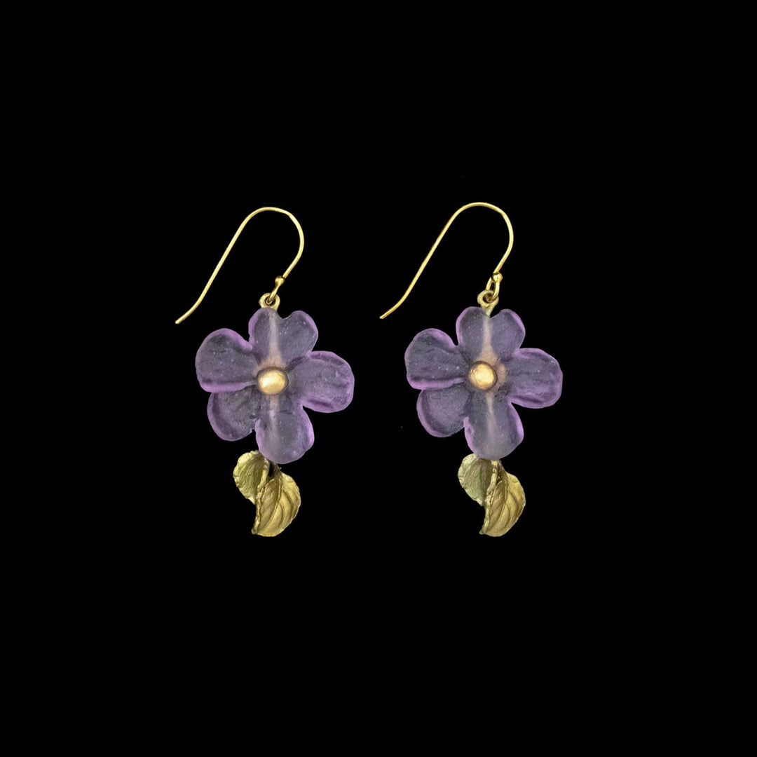 Impatiens Earrings - Wire Purple