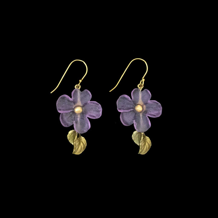 Impatiens Earrings - Wire Purple