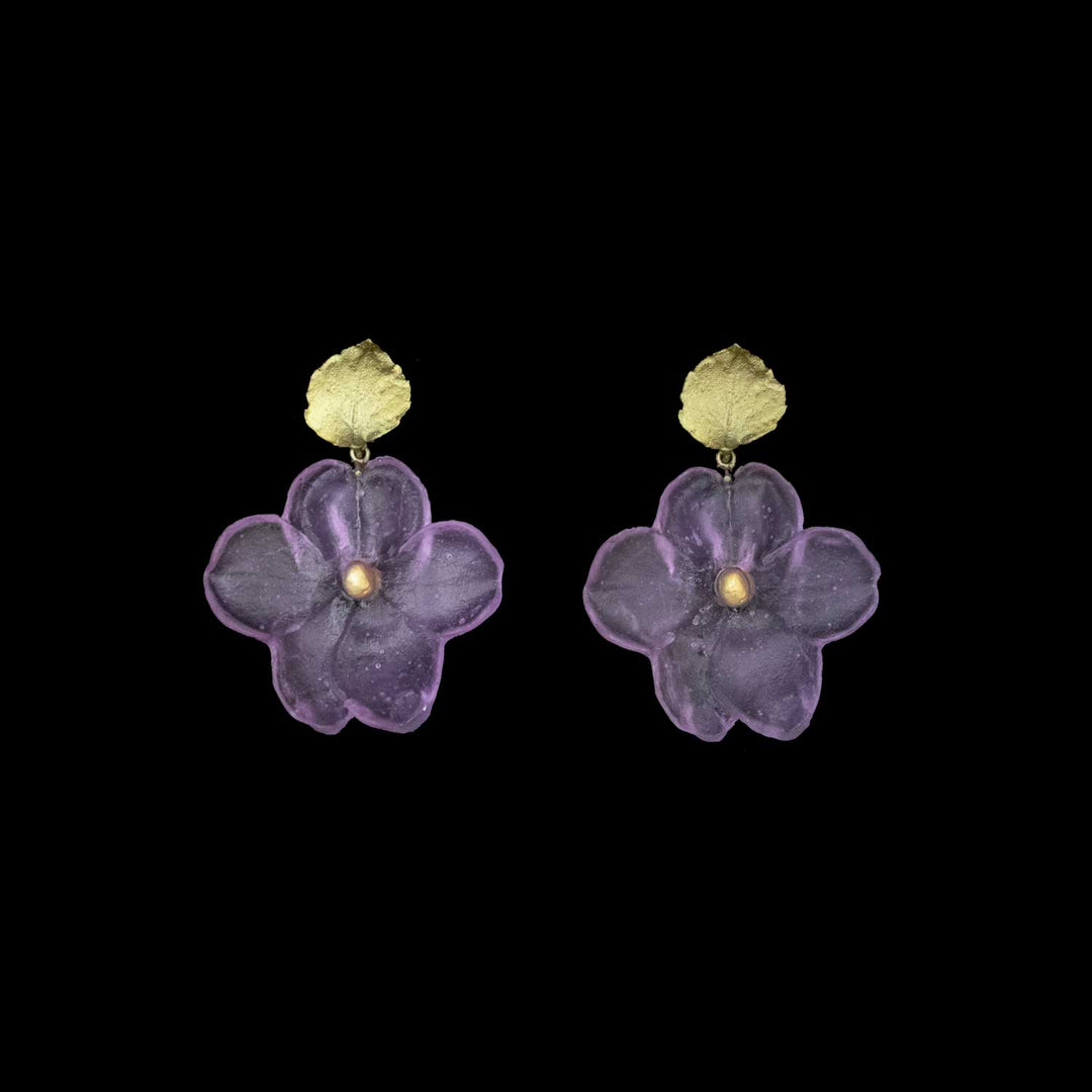 Impatiens Earrings - Post Purple