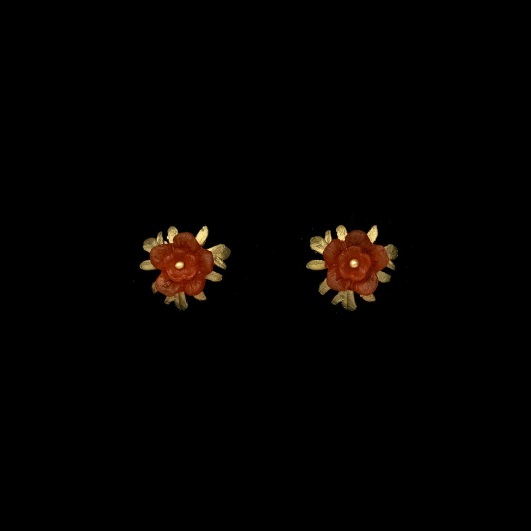 Mums Earrings - Stud Scarlet