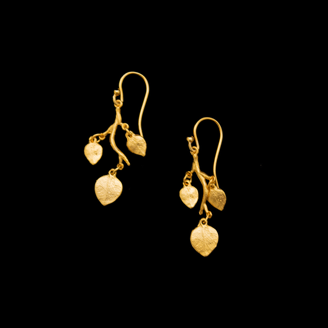 Fine Eucalyptus Charm Earrings