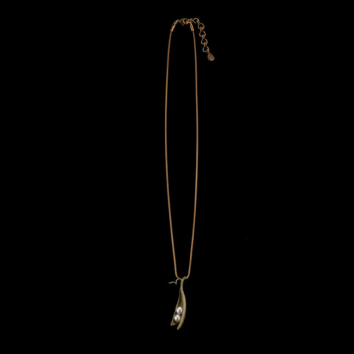 Pea Pod Pendant - 2 Pearls