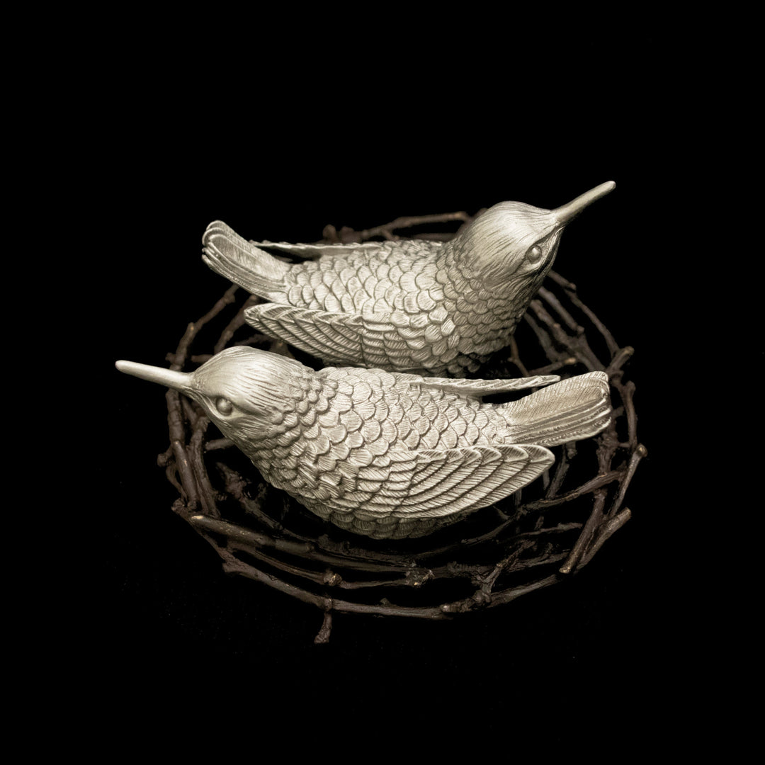 Hummingbird Salt & Pepper Shakers - Pewter
