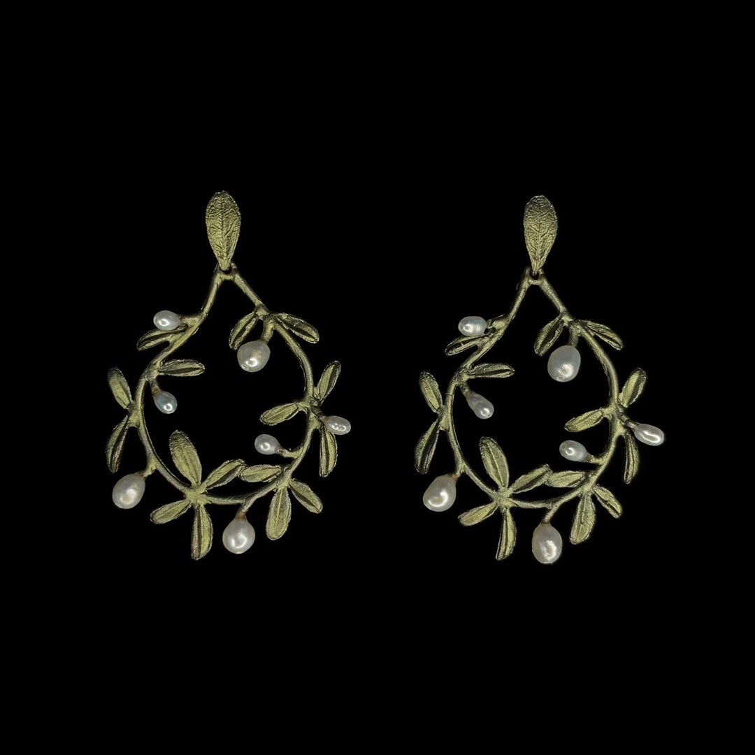 Garden Vine Earrings - Post Circle
