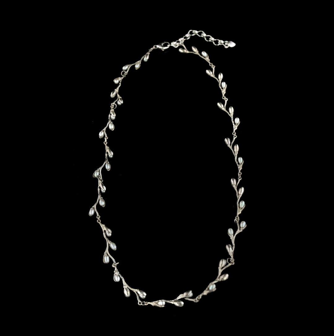 Fine Pussy Willow Silver Necklace