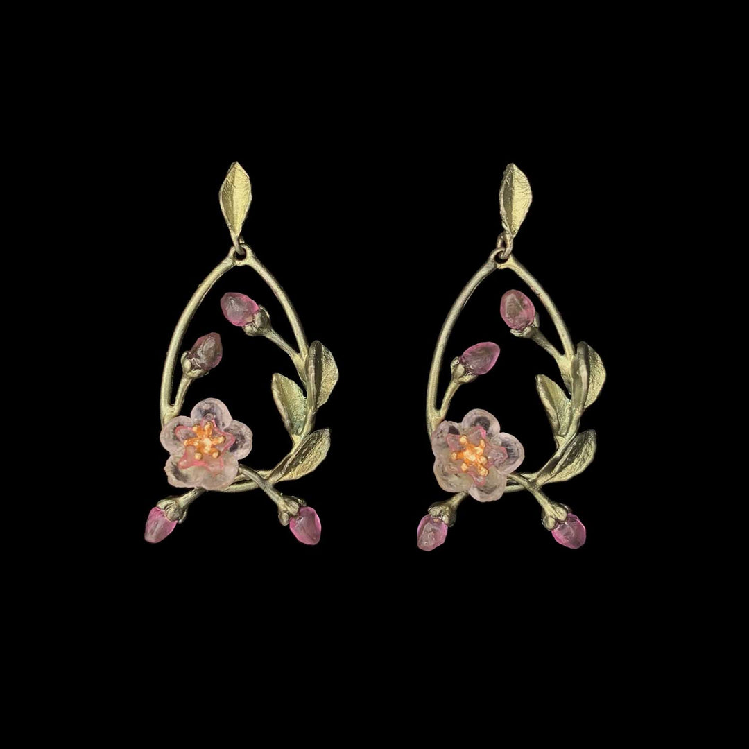 Peach Blossom Earrings - Oval Drop