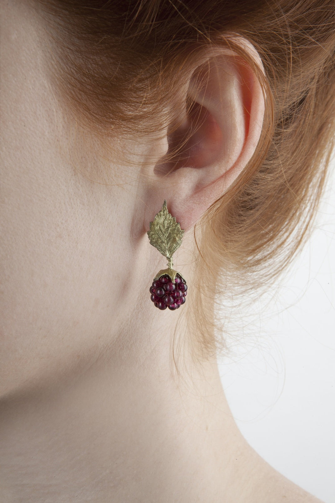 Raspberry Earrings - Post Leaf
