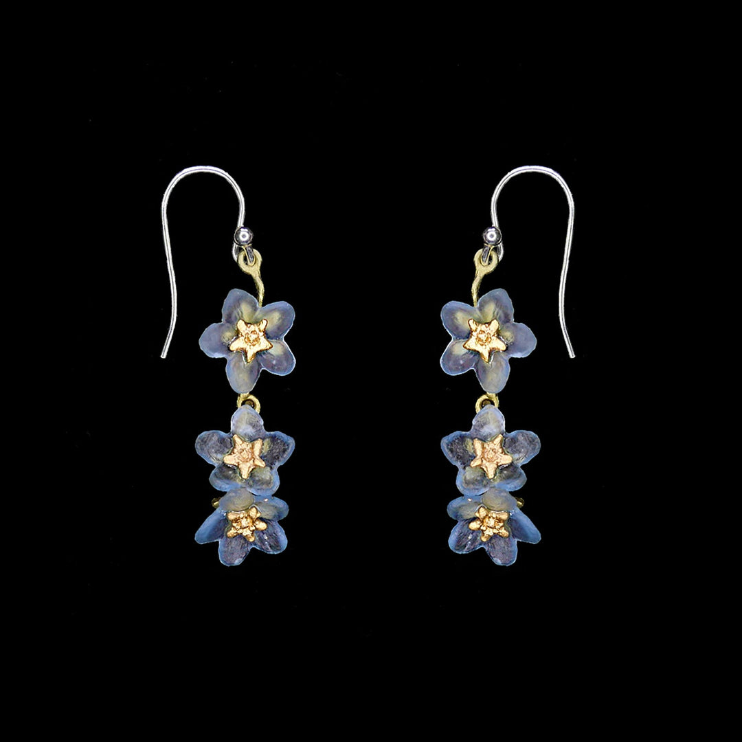 Forget Me Not Earrings - Triple Flower Wire