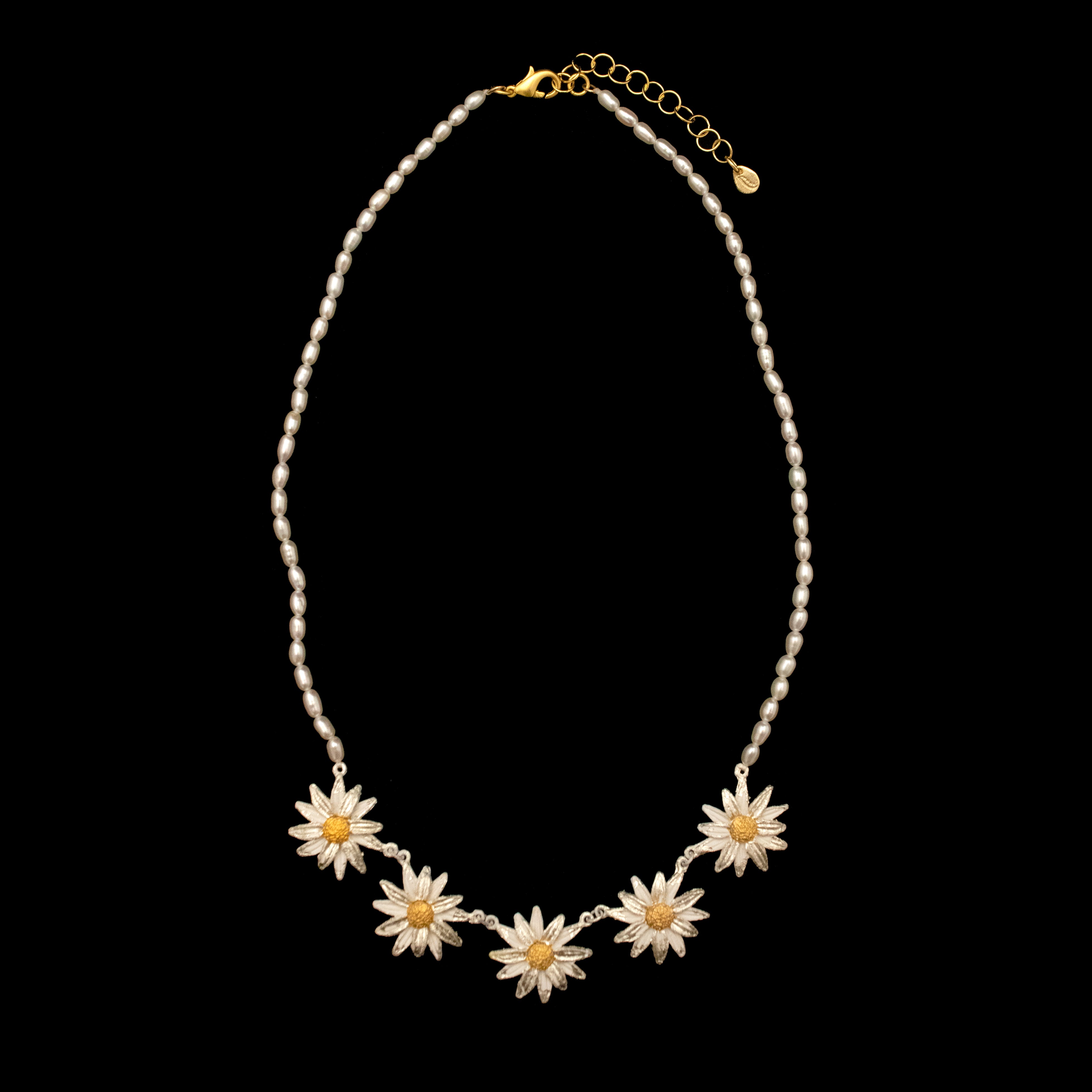 Daisy Necklace on Pearl - Web Exclusive