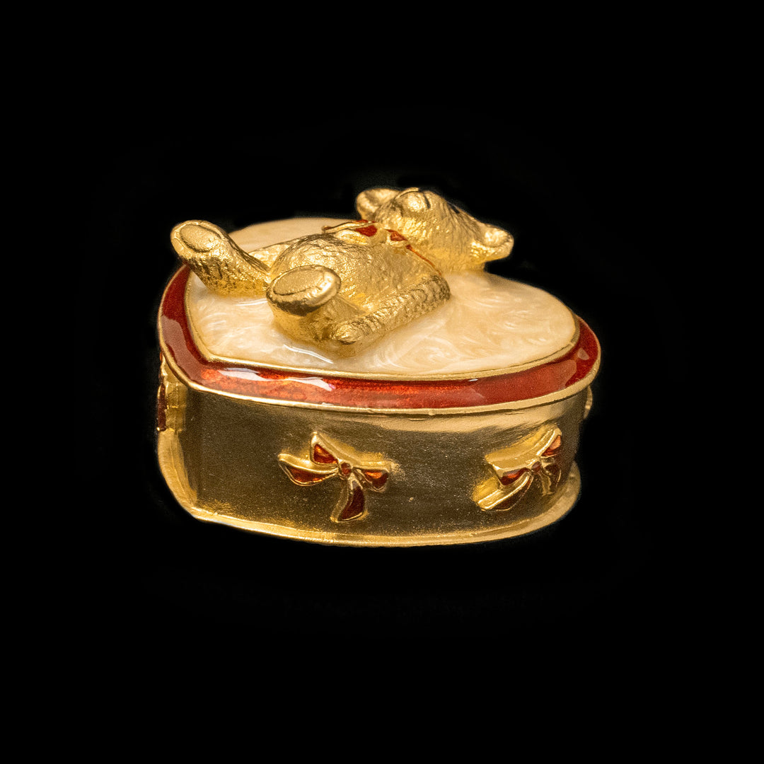 Teddy Bear Heart Box - Enameled