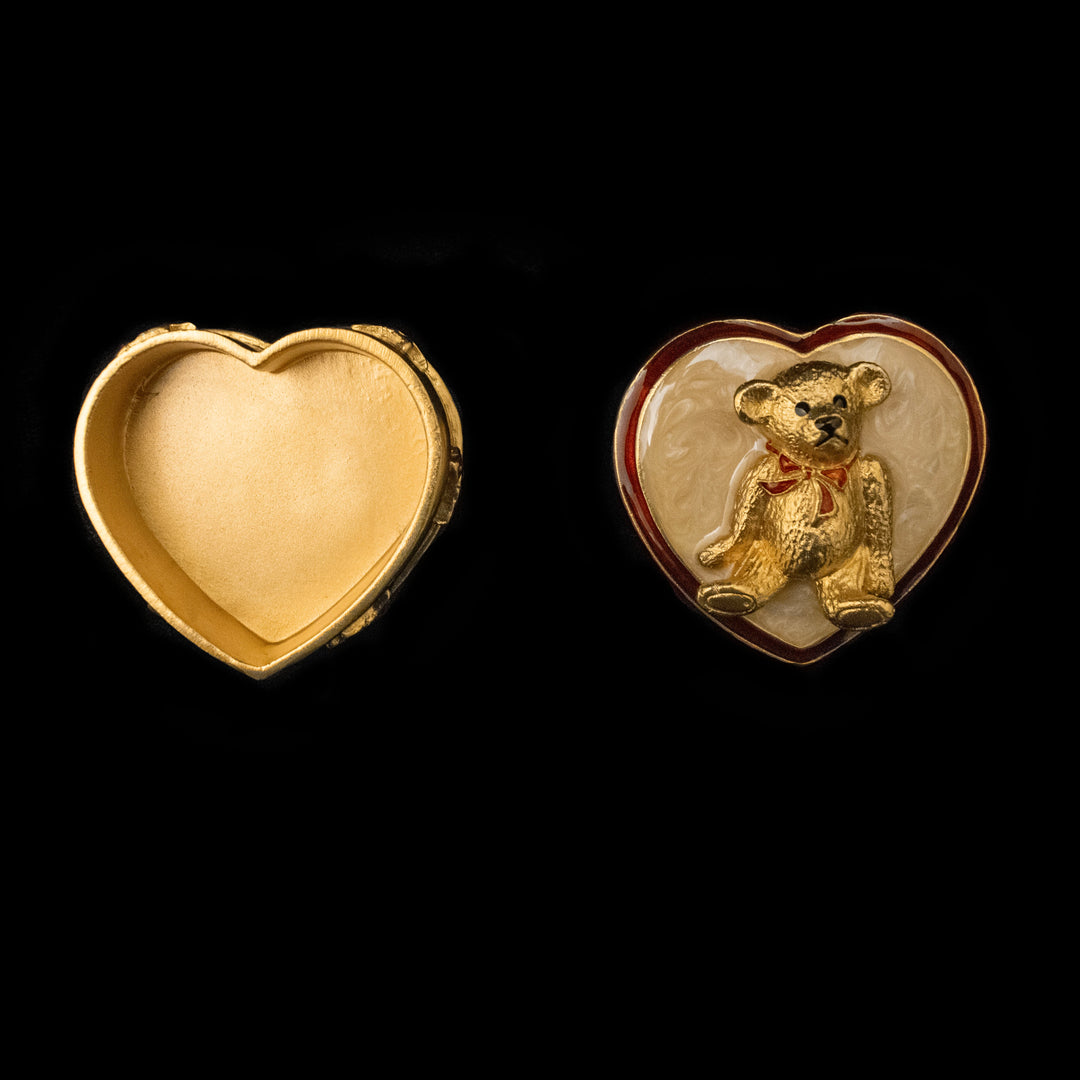 Teddy Bear Heart Box - Enameled