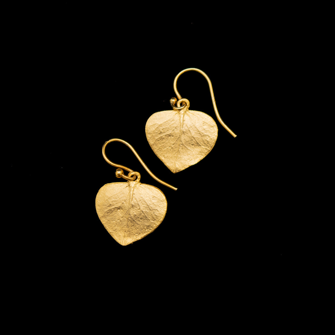 Fine Eucalyptus Earrings - Leaf Wire Drop