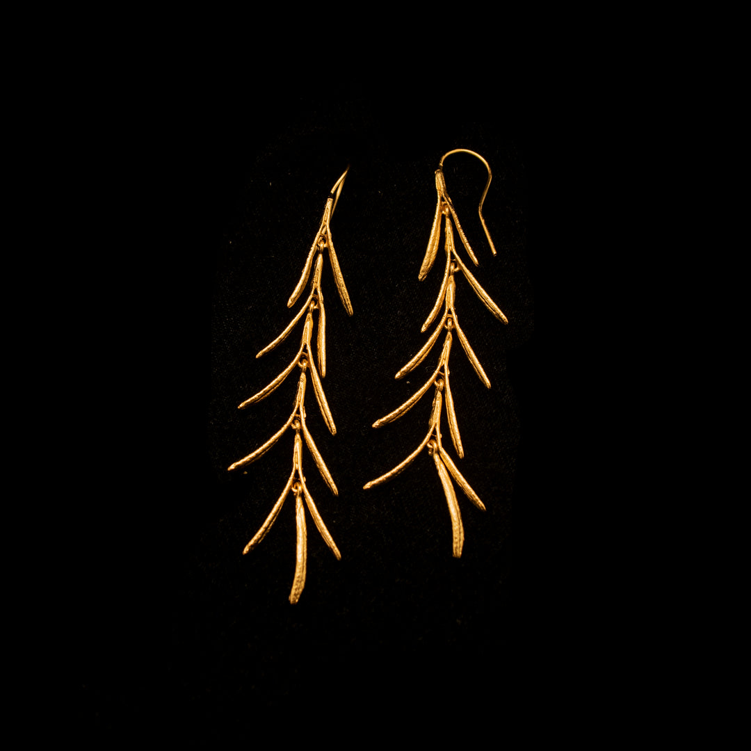 Fine Rosemary Long Wire Earrings