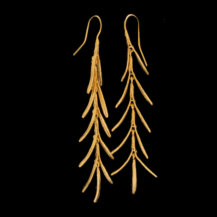 Fine Rosemary Long Wire Earrings