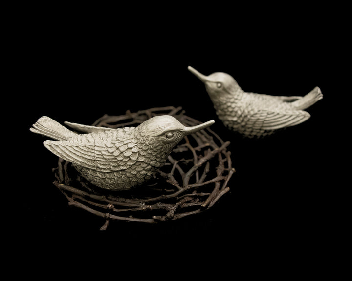 Hummingbird Salt & Pepper Shakers - Pewter