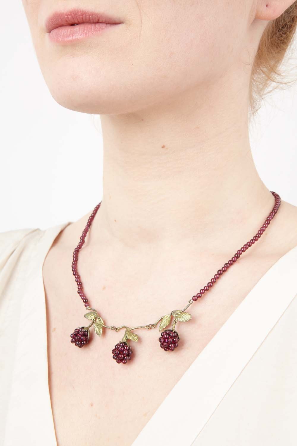 Raspberry Beaded Necklace