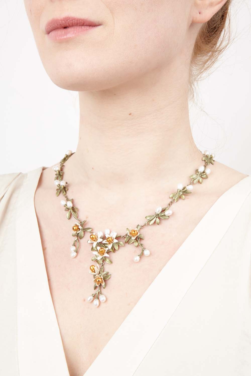 Orange Blossom Statement Necklace - Flowers