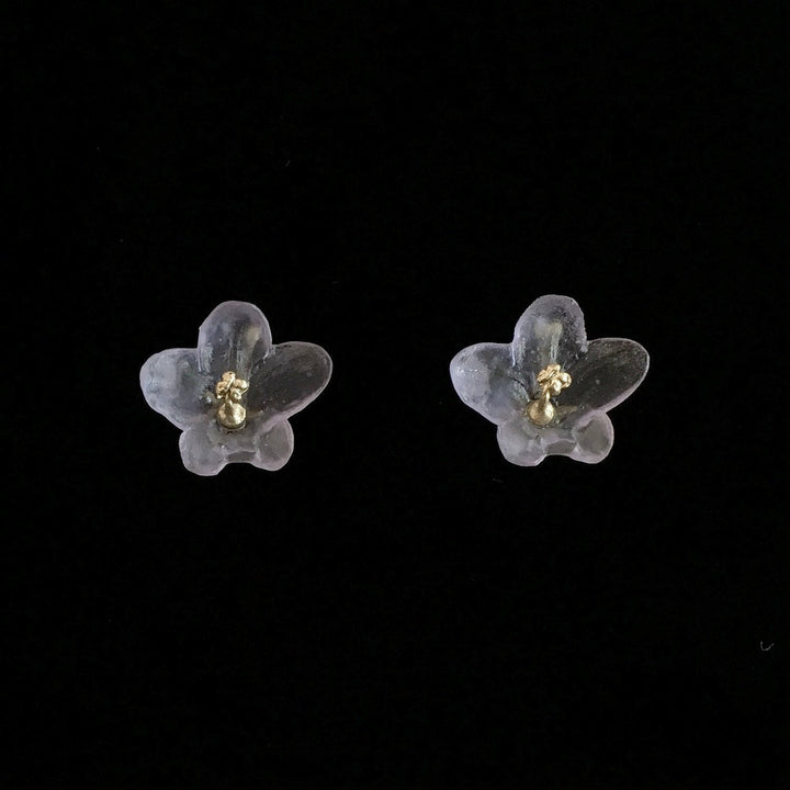 African Violet Earrings - Post