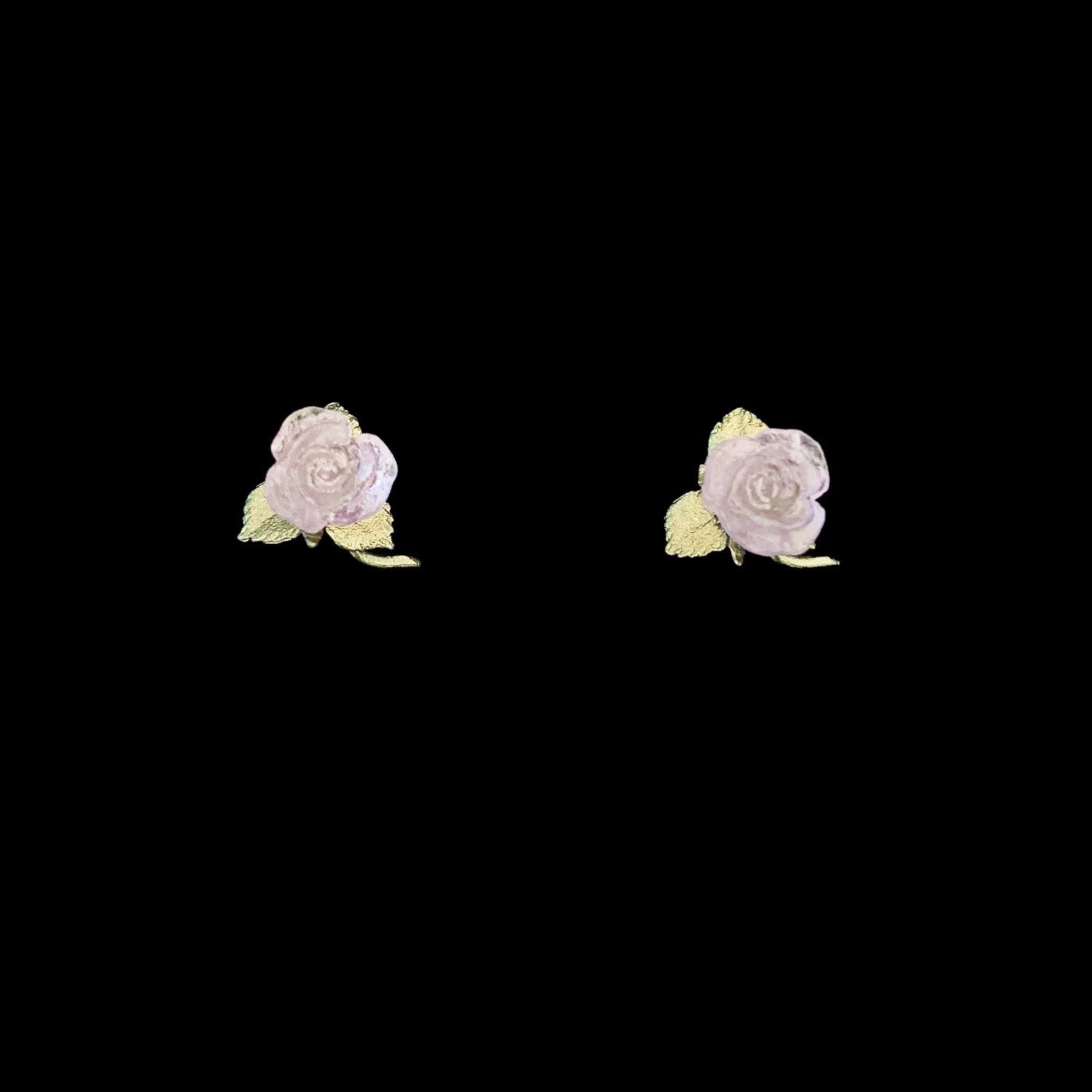 Blushing Rose Earrings - Petite Post