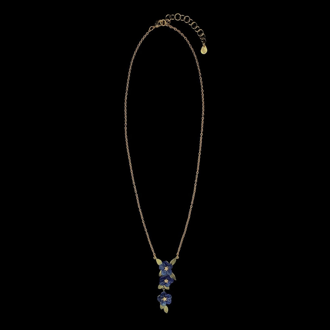 Blue Violet Pendant - Triple Flower