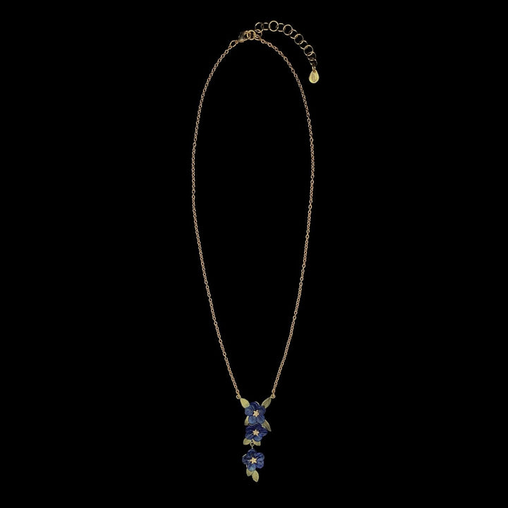 Blue Violet Pendant - Triple Flower