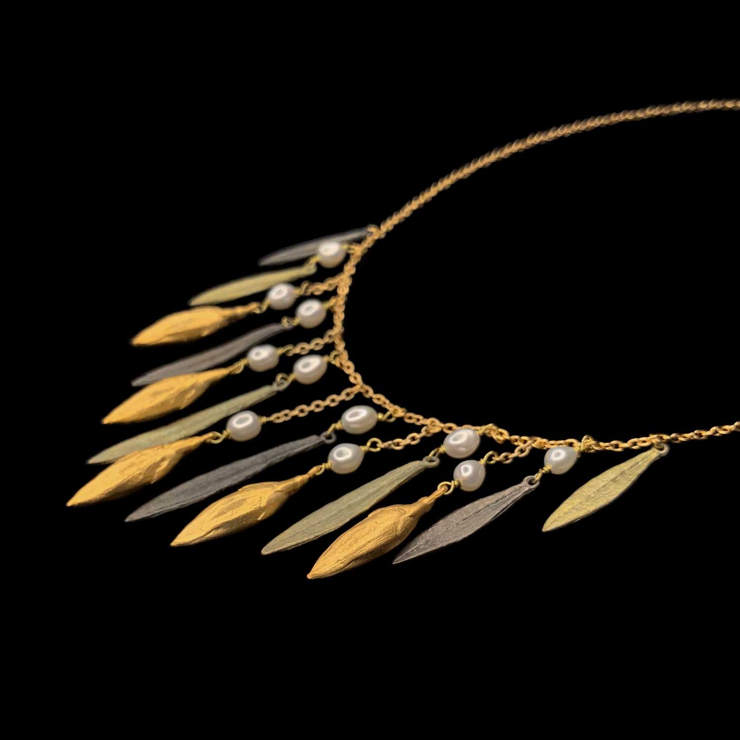 Leaf and Bud Necklace - Statement