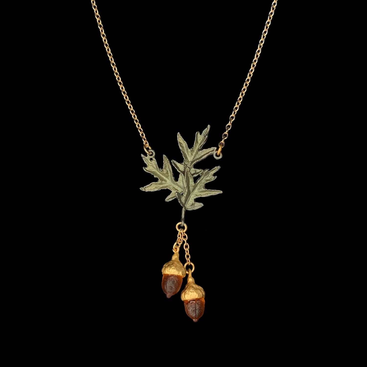 Pin Oak Pendant - Double Drop