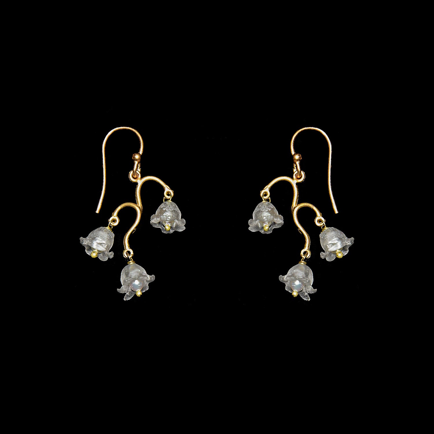 Fine Lily of the Valley Earrings - Dainty Wire